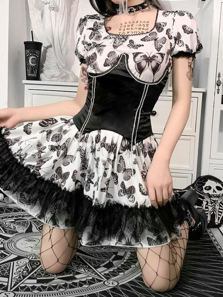 Black and White Gothic Dress Black and White Gothic Dress