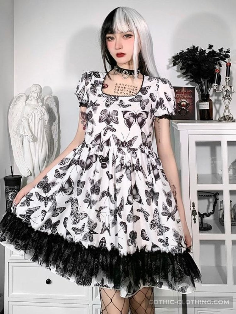 Black and White Gothic Dress Black and White Gothic Dress