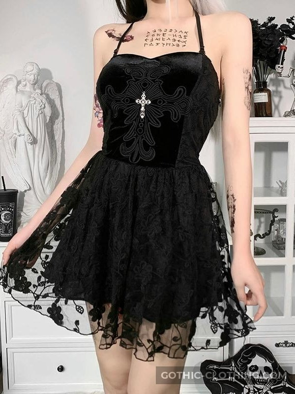 Black Lace Gothic Dress