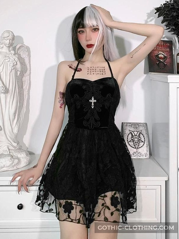 Black Lace Gothic Dress