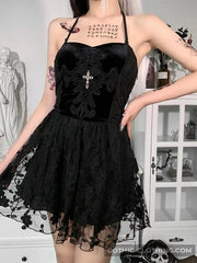 Black Lace Gothic Dress
