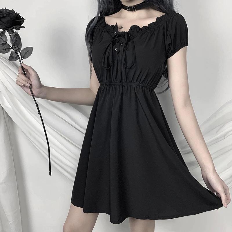 Short Black Gothic Dress