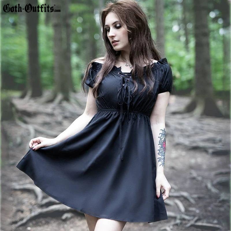 Short Black Gothic Dress