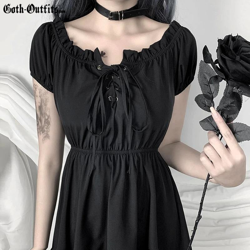 Short Black Gothic Dress