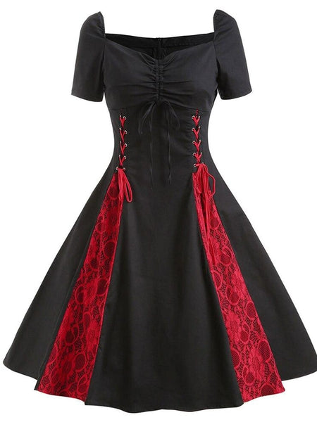 Red and Black Gothic Dress – Gothic Clothing Red and Black Gothic Dress – Gothic Clothing